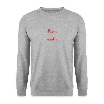 THANK YOU. ANNIVERSARY. BIRTH. RETIREMENT. THANK YOU - Unisex Sweatshirt - salt & pepper - Front - Alina (178cm) & Michal (187cm)
