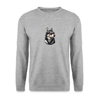 Husky dog with sunglasses - Unisex Sweatshirt - salt & pepper - Front - Alina (178cm) & Michal (187cm)