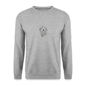 Bergamasker Hirtenhund Schäferhund Bergamasco Hund - Unisex Pullover - Weißgrau meliert - Vorne - Alina (178cm) & Michal (187cm)