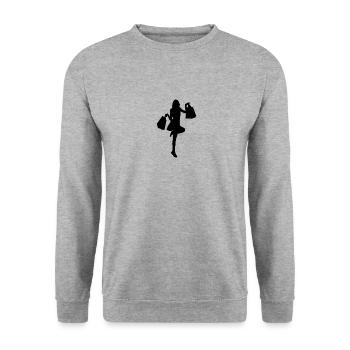 Shopping Queen - Sweat-shirt Unisexe - gris chiné - Devant - Alina (178cm) & Michal (187cm)
