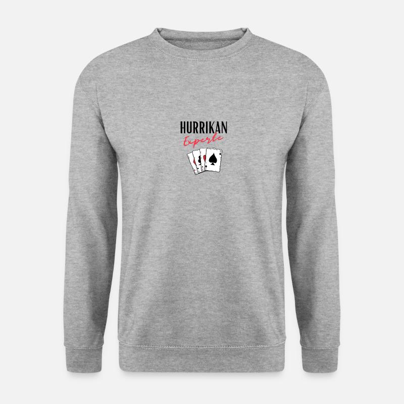 Hurrikan Experte - Unisex Pullover - Weißgrau meliert