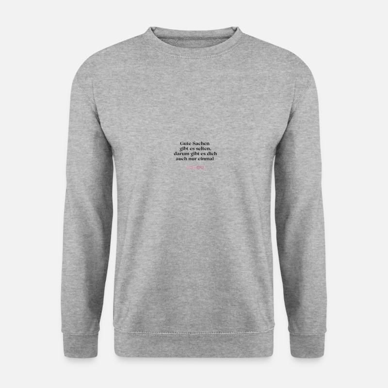 Gute Sachen gibt es selten - Unisex Pullover - Weißgrau meliert