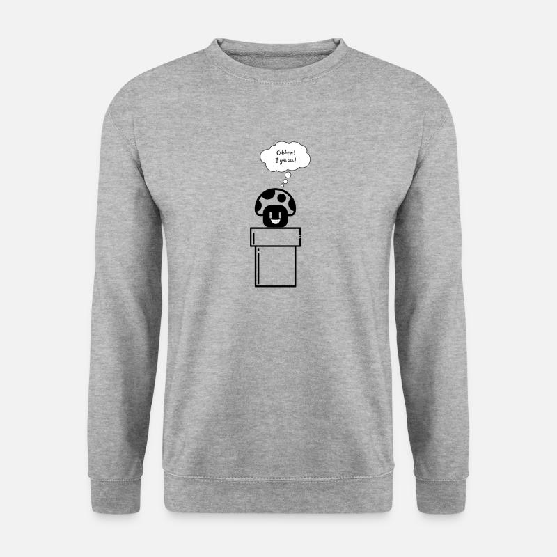 Fang mich doch! - Unisex Pullover - Weißgrau meliert