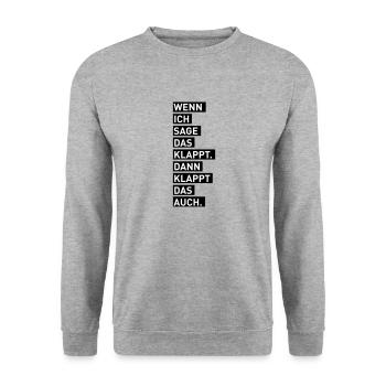 Das Klappt - Unisex Pullover - Weißgrau meliert - Vorne - Alina (178cm) & Michal (187cm)