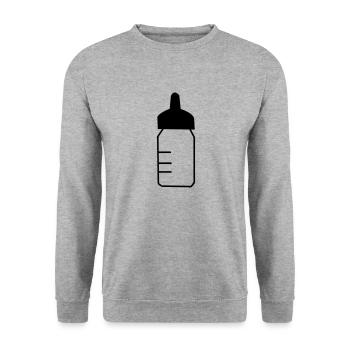babyflaeschen - Unisex Pullover - Weißgrau meliert - Vorne - Alina (178cm) & Michal (187cm)