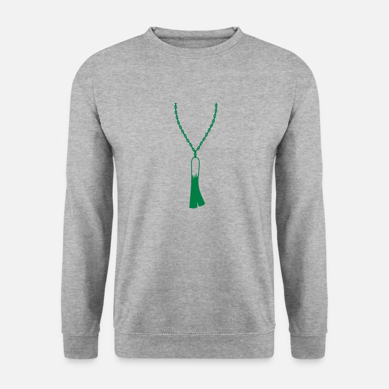 Schmuck Lauch Halskette - Unisex Pullover - Weißgrau meliert