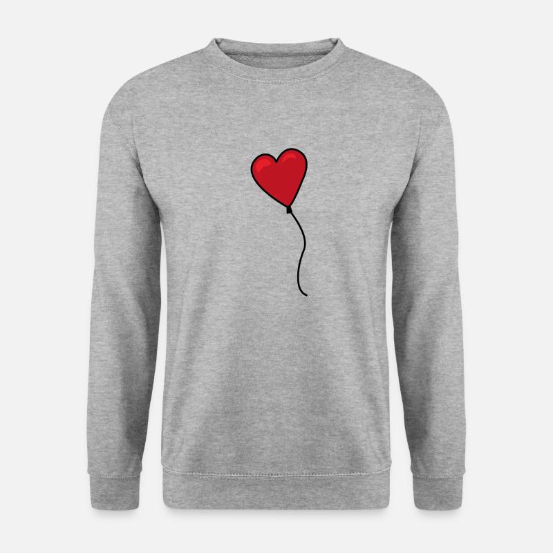 Herzballon - Unisex Pullover - Weißgrau meliert