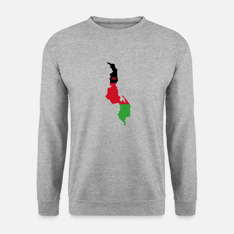 Malawi flag - Unisex Pullover - Weißgrau meliert