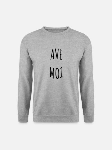 Tshirt ave moi, Tshirt humoristique - Sweat-shirt Unisexe - gris chiné