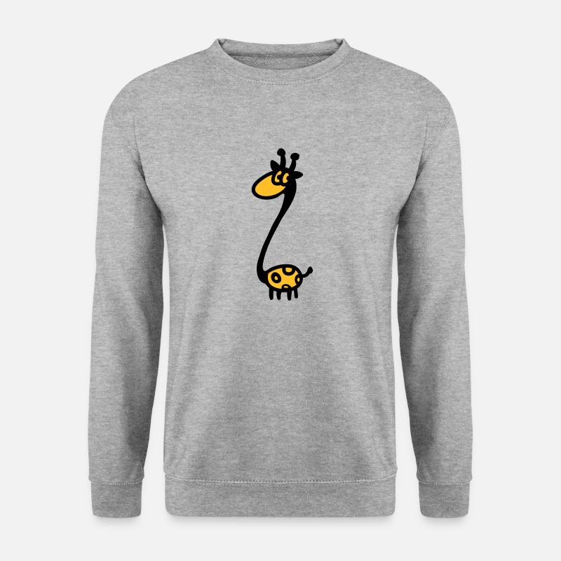 Lustige Giraffe - Unisex Pullover - Weißgrau meliert
