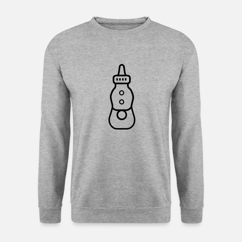 Flasche - Unisex Pullover - Weißgrau meliert