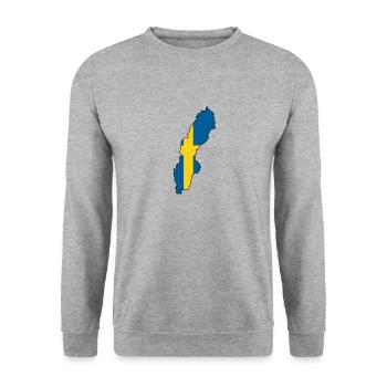 Sweden Map outline - Unisex Sweatshirt - salt & pepper - Front - Alina (178cm) & Michal (187cm)