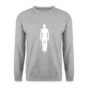 Cycling Mtb Men Bicycle Bicycle Cyclist - Unisex Sweatshirt - salt & pepper - Front - Alina (178cm) & Michal (187cm)