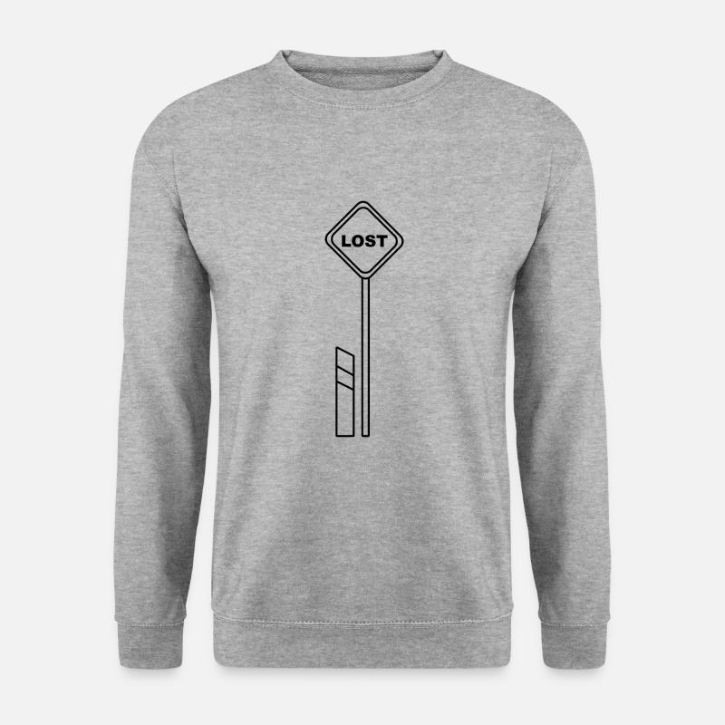 Lost Schild - Unisex Pullover - Weißgrau meliert