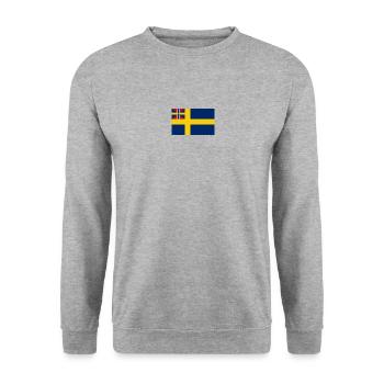 Sillsalaten Swedish Union flag w. Norway 1844-1905 - Unisex Sweatshirt - salt & pepper - Front - Alina (178cm) & Michal (187cm)