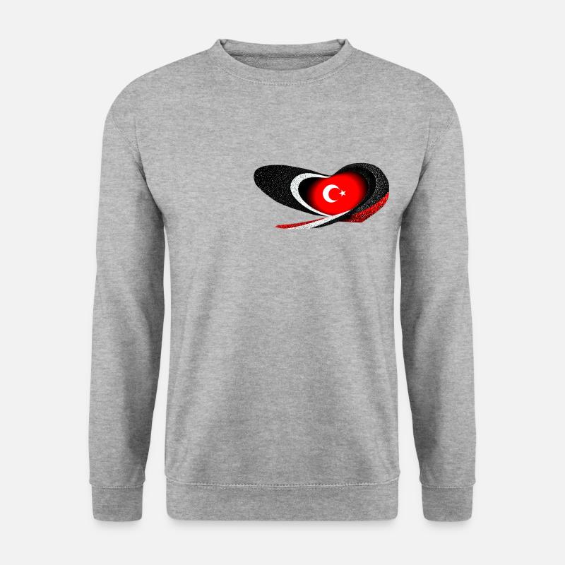 Heartveat Turkey - Unisex Pullover - Weißgrau meliert