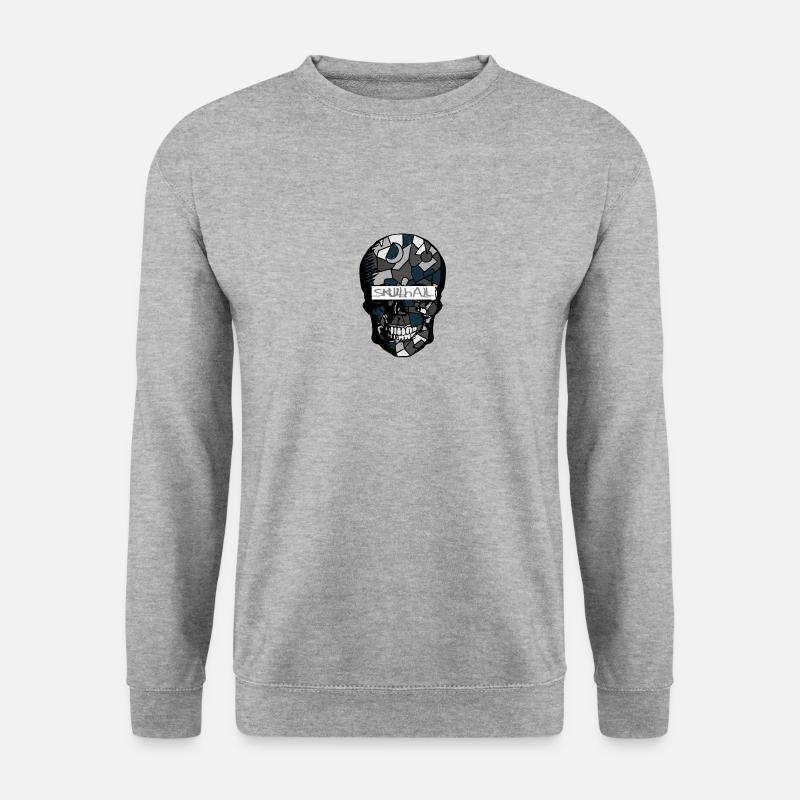 Skull Colours Marmor türkis gif - Unisex Pullover - Weißgrau meliert