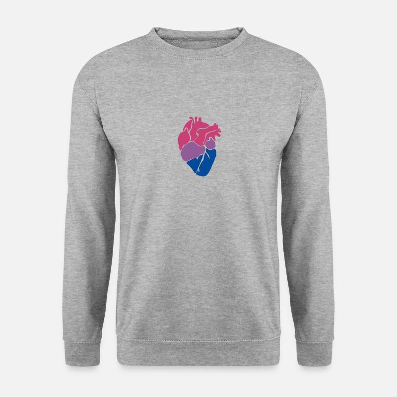 Bisexuelles Herz - Unisex Pullover - Weißgrau meliert