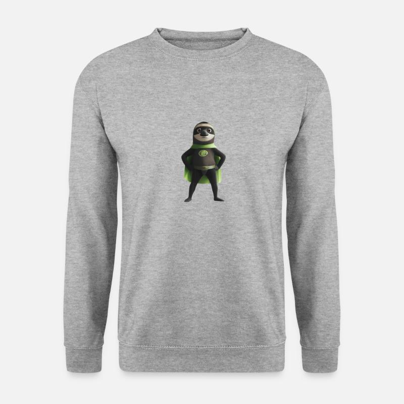 Lazy Superhero - Unisex Pullover - Weißgrau meliert