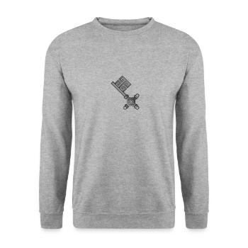 Schlüßel - Unisex Pullover - Weißgrau meliert - Vorne - Alina (178cm) & Michal (187cm)