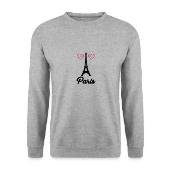 eiffel tower paris - Unisex Pullover - Weißgrau meliert - Vorne - Alina (178cm) & Michal (187cm)