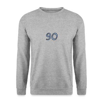 90. 90 ANS. 90e ANNIVERSAIRE. ANNIVERSAIRE 90 ANS. - Sweat-shirt Unisexe - gris chiné - Devant - Alina (178cm) & Michal (187cm)