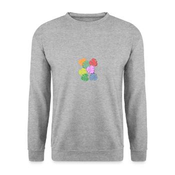 Monstera Plant Tropical - Unisex Sweatshirt - salt & pepper - Front - Alina (178cm) & Michal (187cm)