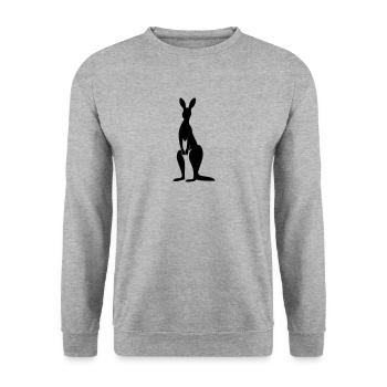 Känguru - Unisex Pullover - Weißgrau meliert - Vorne - Alina (178cm) & Michal (187cm)