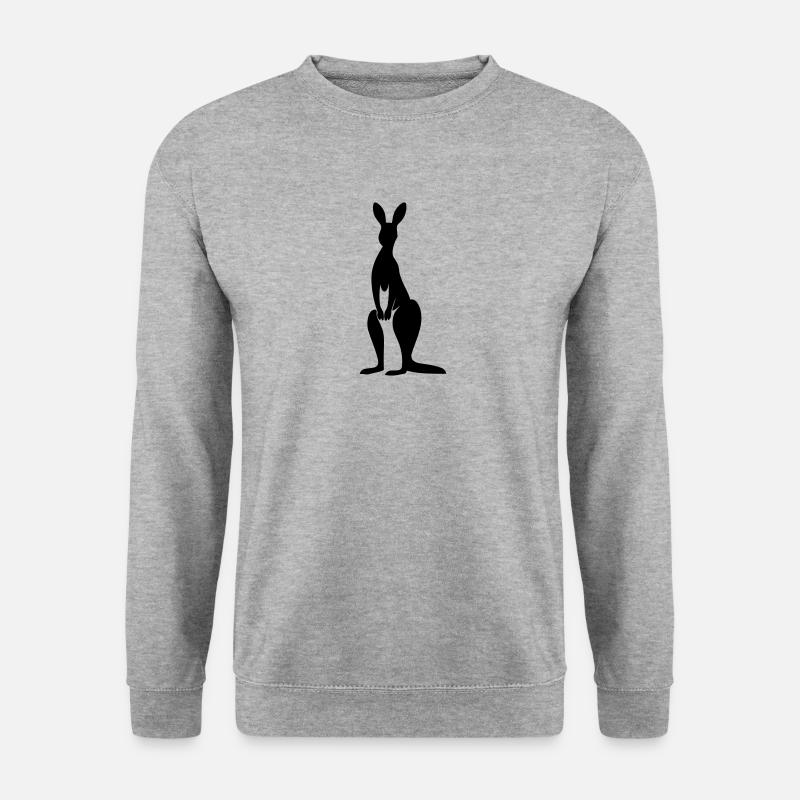 Känguru - Unisex Pullover - Weißgrau meliert