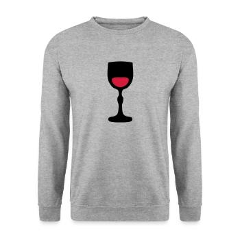 verre pied vin 202 - Sweat-shirt Unisexe - gris chiné - Devant - Alina (178cm) & Michal (187cm)