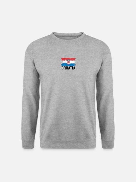 Kroatien Flagge - Unisex Pullover - Weißgrau meliert