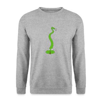 Green snake 1 - Unisex Sweatshirt - salt & pepper - Front - Alina (178cm) & Michal (187cm)