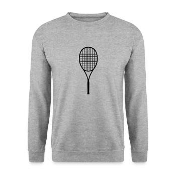 tennis, raquettes de tennis - Sweat-shirt Unisexe - gris chiné - Devant - Alina (178cm) & Michal (187cm)