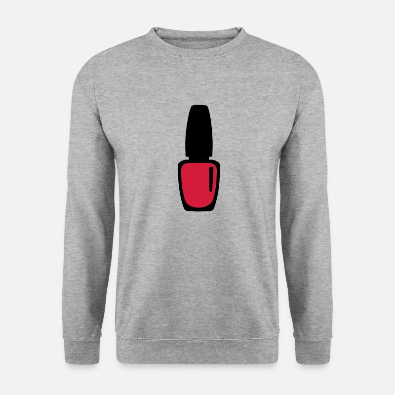 Nagellack - Unisex Pullover - Weißgrau meliert