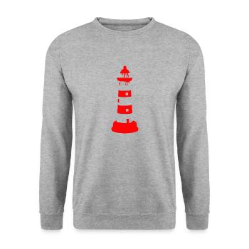Leuchtturm - Unisex Pullover - Weißgrau meliert - Vorne - Alina (178cm) & Michal (187cm)