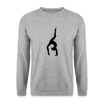 Kunstturnen Bodenturnen Fitness Sport Gymnastic - Unisex Pullover - Weißgrau meliert - Vorne - Alina (178cm) & Michal (187cm)