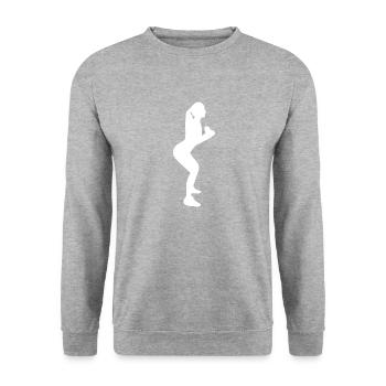 Gym Sport Kraftsport - Unisex Pullover - Weißgrau meliert - Vorne - Alina (178cm) & Michal (187cm)