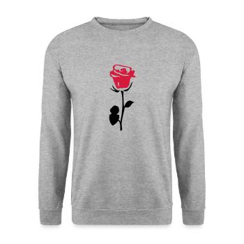 pink flower - Unisex Sweatshirt - salt & pepper - Front - Alina (178cm) & Michal (187cm)