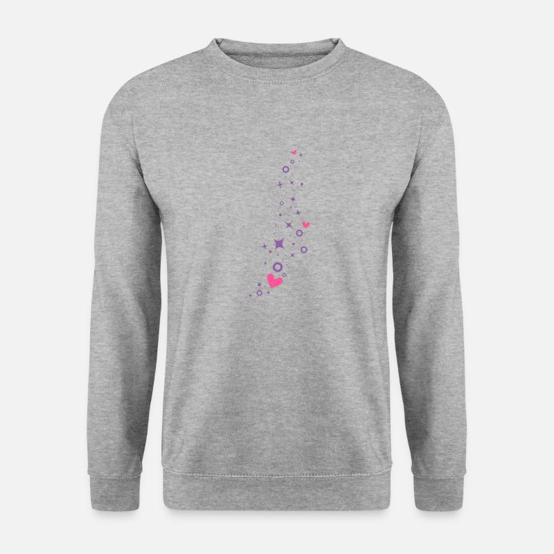 Glitzer mit Herzen Herzchen - Unisex Pullover - Weißgrau meliert
