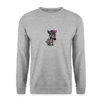 Robot zèbre - Sweat-shirt Unisexe - gris chiné - Devant - Alina (178cm) & Michal (187cm)
