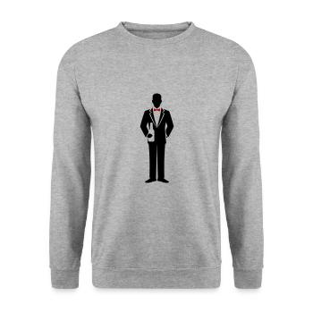 Groom Team Bachelor Party - Unisex Sweatshirt - salt & pepper - Front - Alina (178cm) & Michal (187cm)