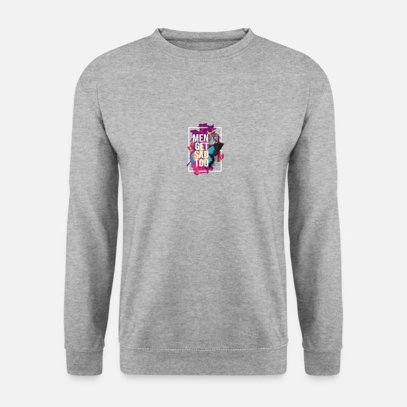 Men get sad too - Unisex Pullover - Weißgrau meliert