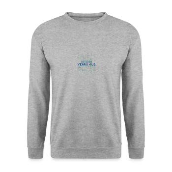 90th Birthday 90 Years Old Binary Code Coder - Unisex Sweatshirt - salt & pepper - Front - Alina (178cm) & Michal (187cm)