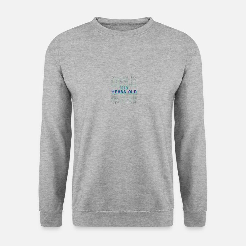 14 ° compleanno 14 anni Codice binario informatica - Felpa unisex - grigio chiaro melange