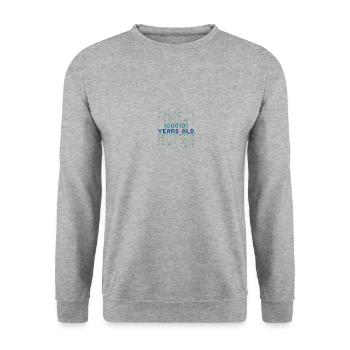 69th Birthday 69 years old Binary Code Computer Science - Unisex Sweatshirt - salt & pepper - Front - Alina (178cm) & Michal (187cm)