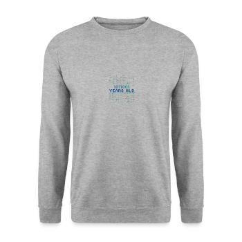 89. Geburtstag 89 Jahre alt Binärcode Coder - Unisex Pullover - Weißgrau meliert - Vorne - Alina (178cm) & Michal (187cm)