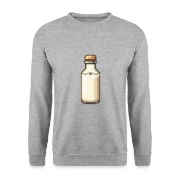 milch Pixel Gamer - Unisex Pullover - Weißgrau meliert - Vorne - Alina (178cm) & Michal (187cm)