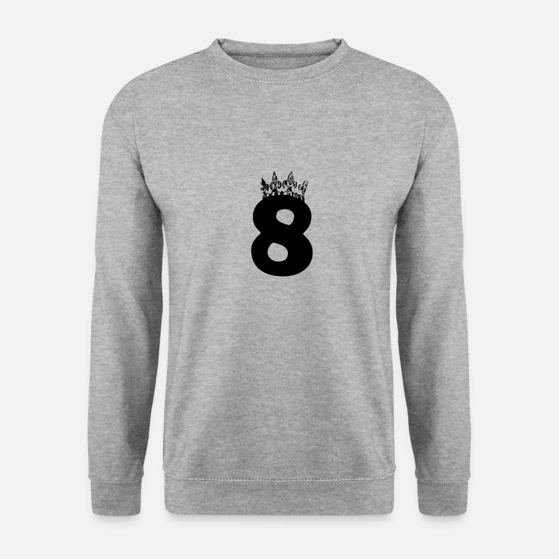 8 krone - Unisex Pullover - Weißgrau meliert