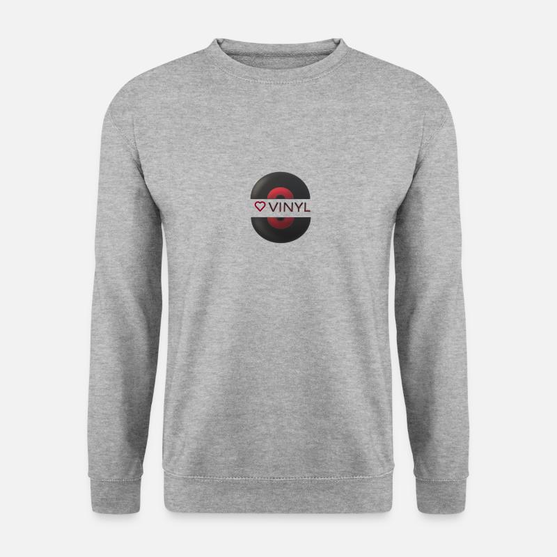 Vinyl - Unisex Pullover - Weißgrau meliert