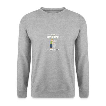 Vermesser Vermessungstechniker Landvermesser - Unisex Pullover - Weißgrau meliert - Vorne - Alina (178cm) & Michal (187cm)